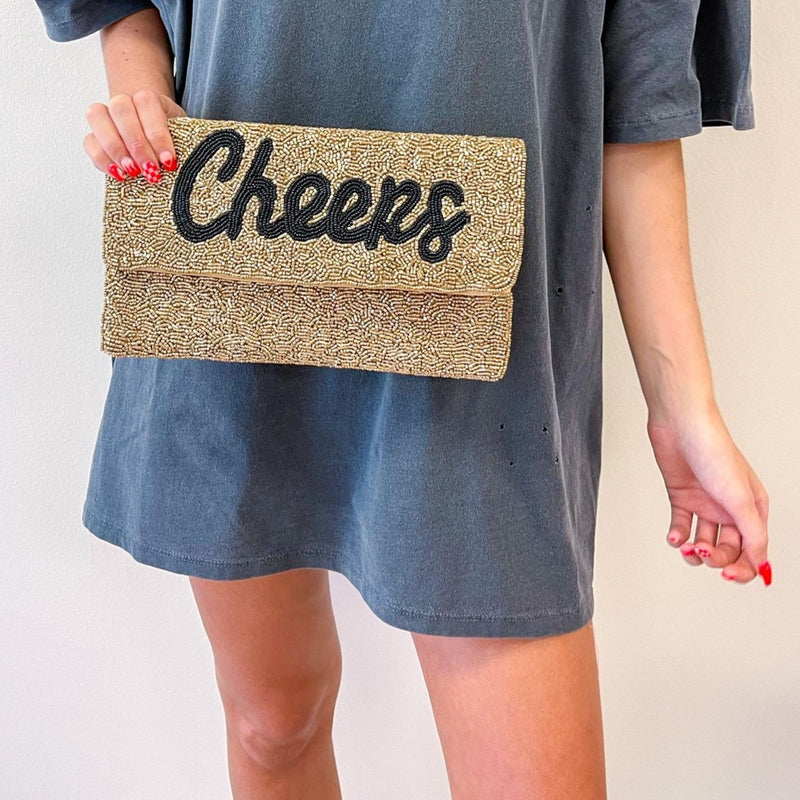 Cheers Beaded Crossbody + Clutch