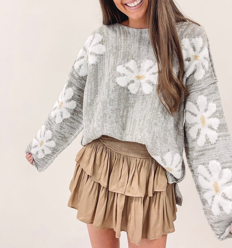 Smocked Skirt - Dark Taupe