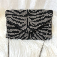 Animal Print Beaded Crossbody + Clutch