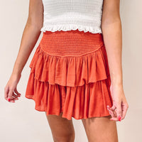 Smocked Skirt - Rust