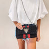 Beaded Bee Crossbody + Clutch