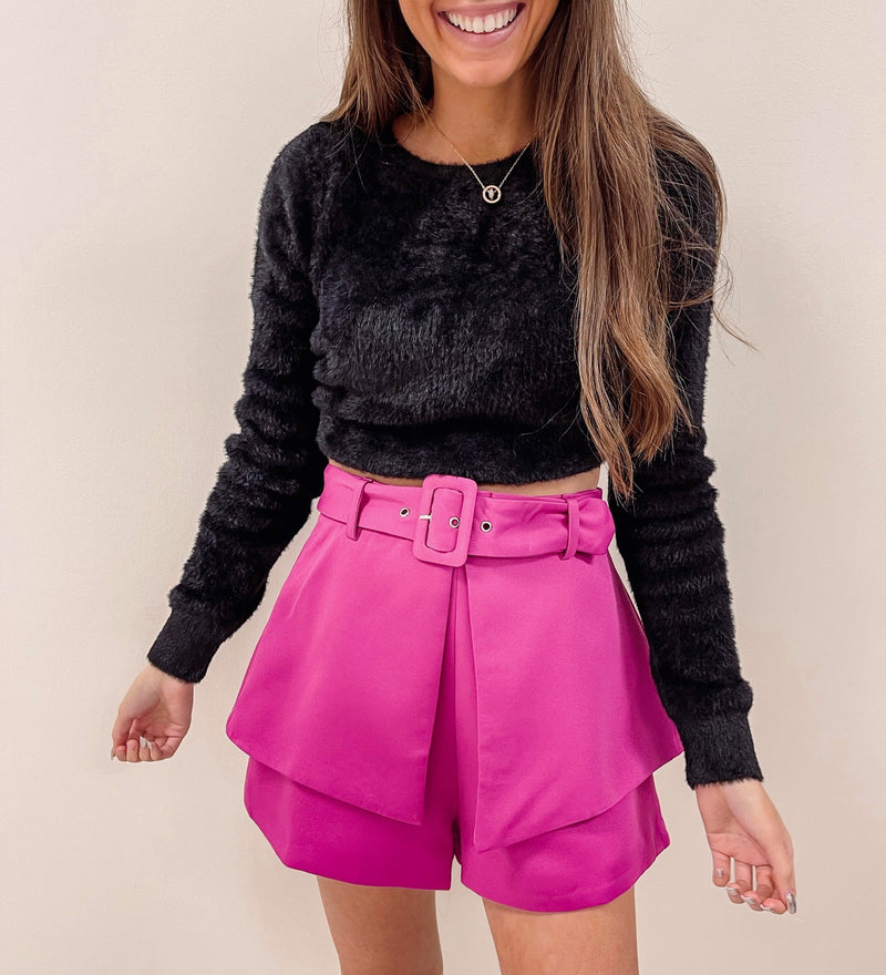 Belted Shorts - Hot Pink