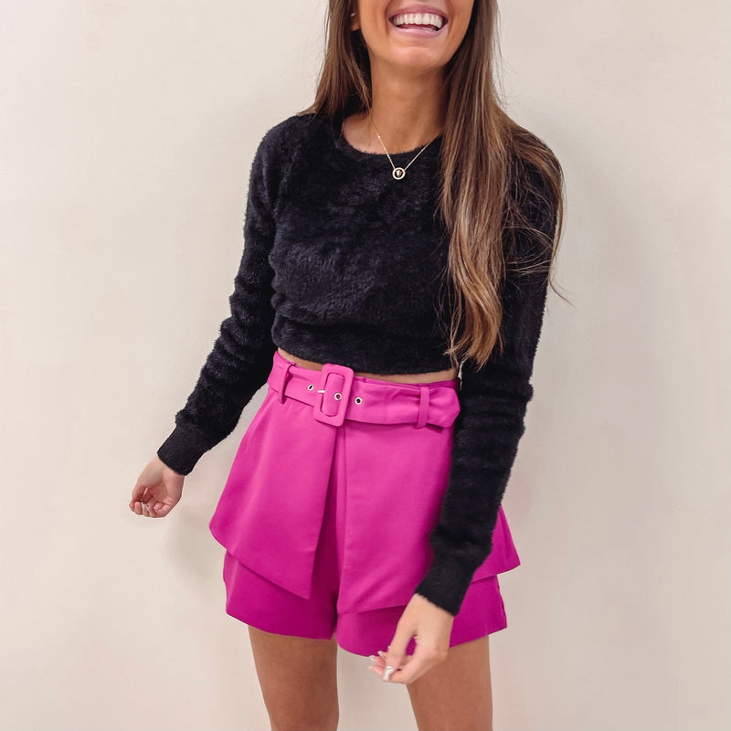 Belted Shorts - Hot Pink