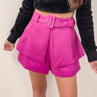 Belted Shorts - Hot Pink