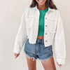 White Frayed Denim Jacket