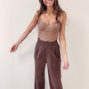 Brown Leather Bodysuit