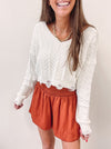 Adair Smocked Shorts - Rust