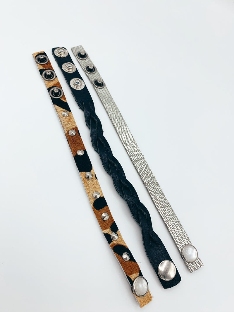 Thin Leather Bracelet Sets