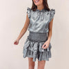 Cece Smocked Dress - Silver