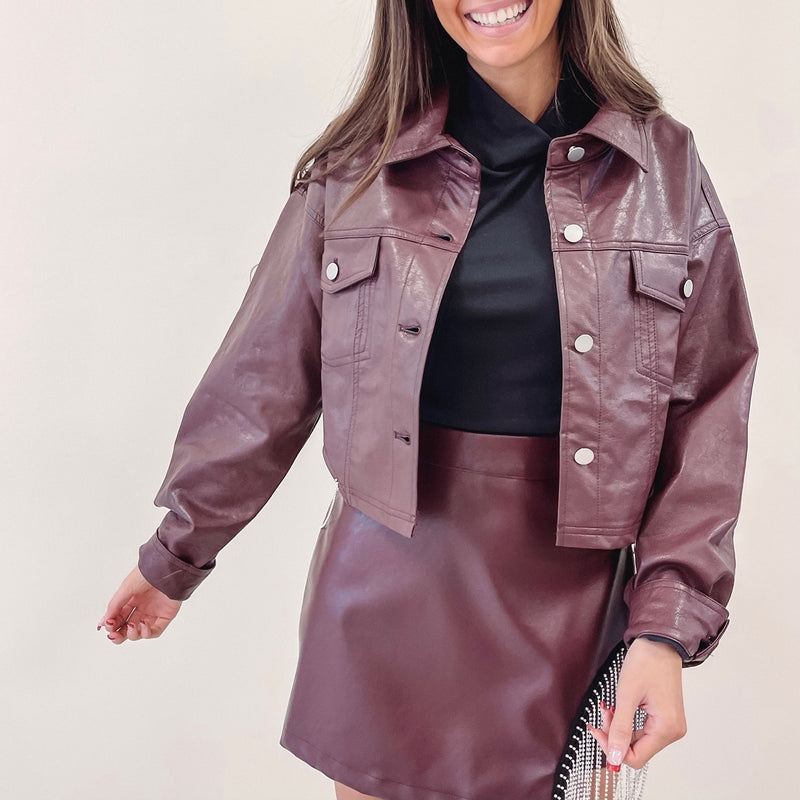 Kasey Rhinestone Leather Jacket