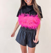 Hot Pink Feather Top