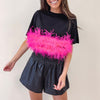 Hot Pink Feather Top