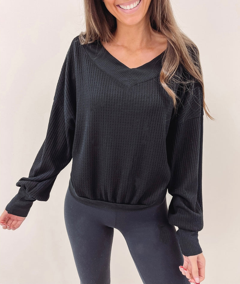 Ashley Waffle Knit Top