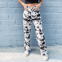 Cowprint Denim Pants