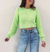 Fuzzy Lime Sweater