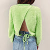 Fuzzy Lime Sweater