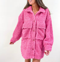 Pink Teddy Sherpa Coat