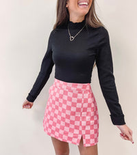 Checkered Pink Skirt