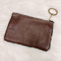 Metallic Cheetah Leather Pouch