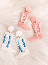 Cowboy Boot Clay Earrings