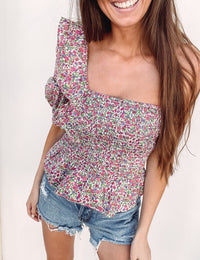 Floral Puff Sleeve Top