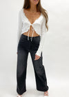 90's Wide Leg Black Jeans