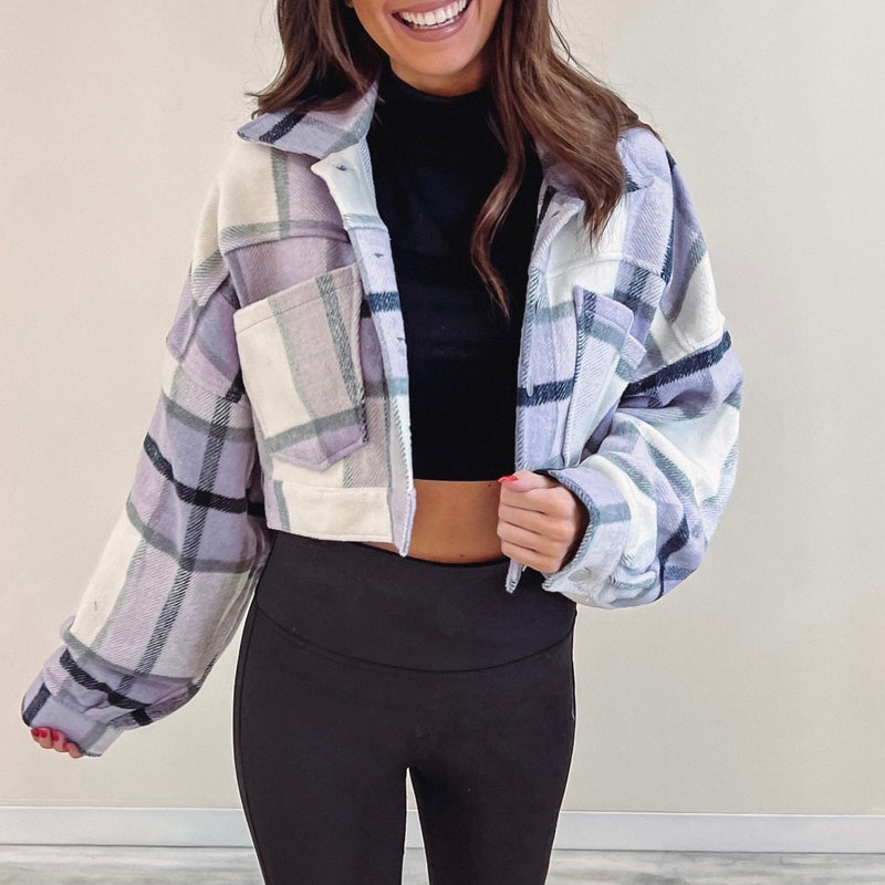 Purple Cropped Flannel