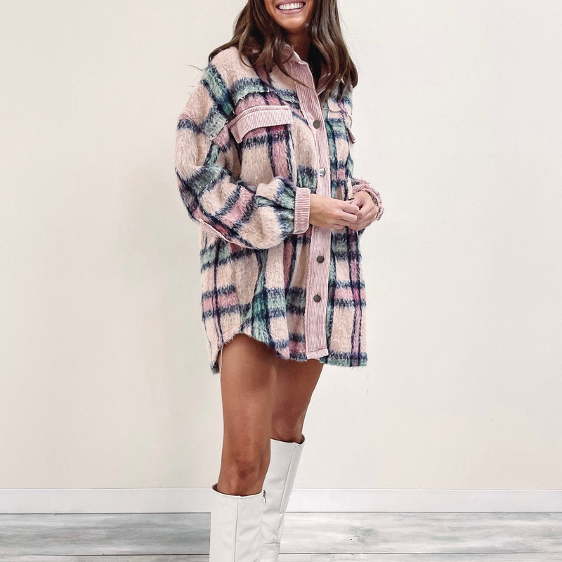 Pink Plaid Shacket