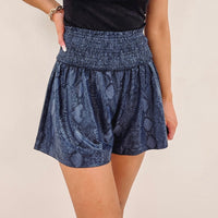 Navy Snakeprint Adair Shorts