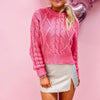 Pink Cable Sweater