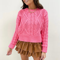 Pink Cable Sweater