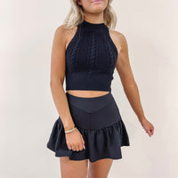 Ruffled Skort - Black