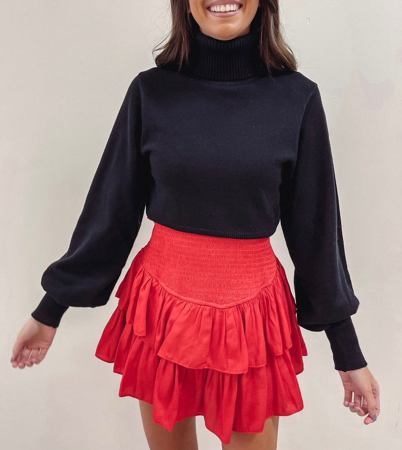 Smocked Skirt - Red