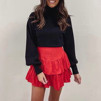 Smocked Skirt - Red