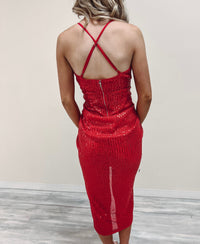 Candace Red Sequin Dress