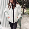 White Liquid Leather Puffer Jacket