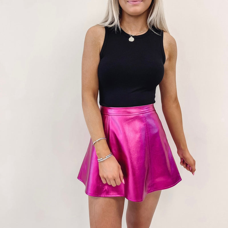 Hot Pink Metallic Skirt