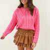 Pink Cable Sweater