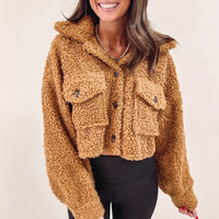 Maggie Teddy Cropped Jacket