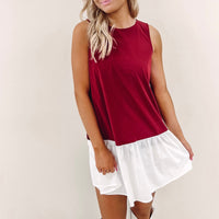 Crimson/White Dress