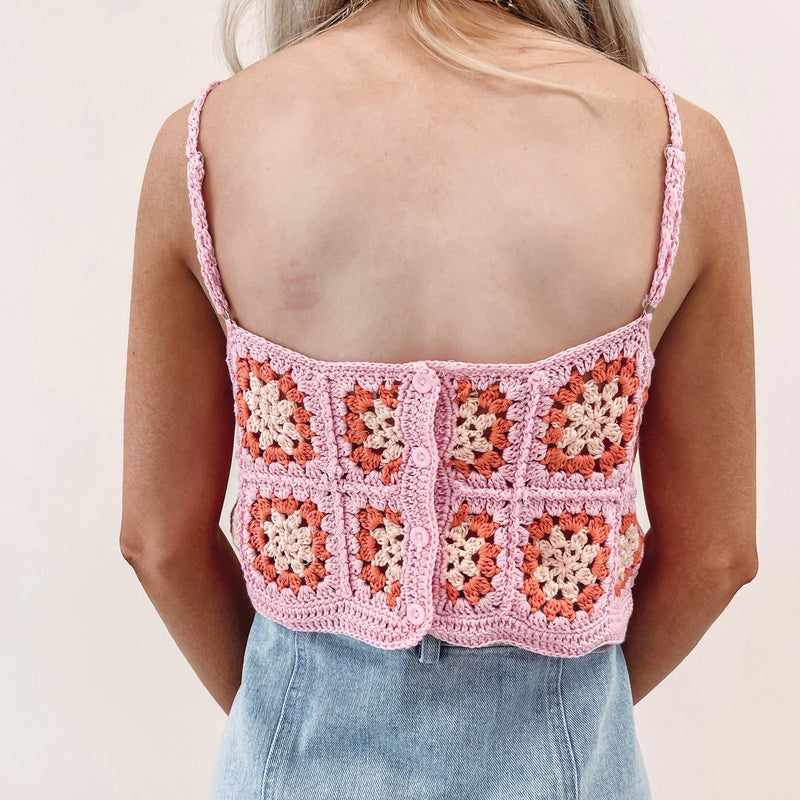 Pink Crochet Tank