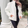 White Liquid Leather Puffer Jacket