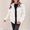 White Liquid Leather Puffer Jacket