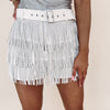 White Fringe Skort