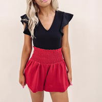 Adair Shorts - Red Cotton