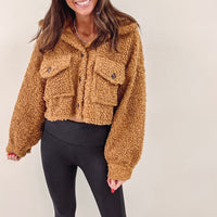 Maggie Teddy Cropped Jacket