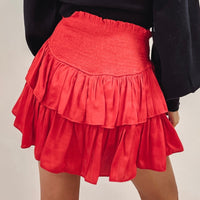 Smocked Skirt - Red