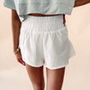 Athletic Flutter Shorts - White