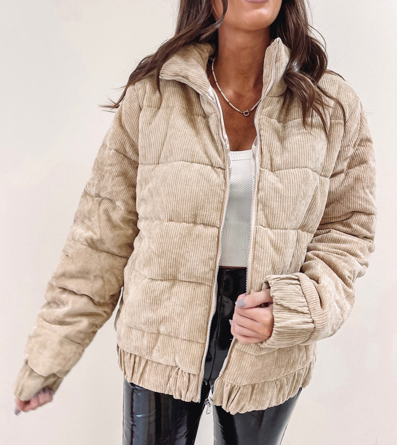 Cord Puffer Jacket