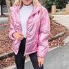 Pink Metallic Puffer Jacket